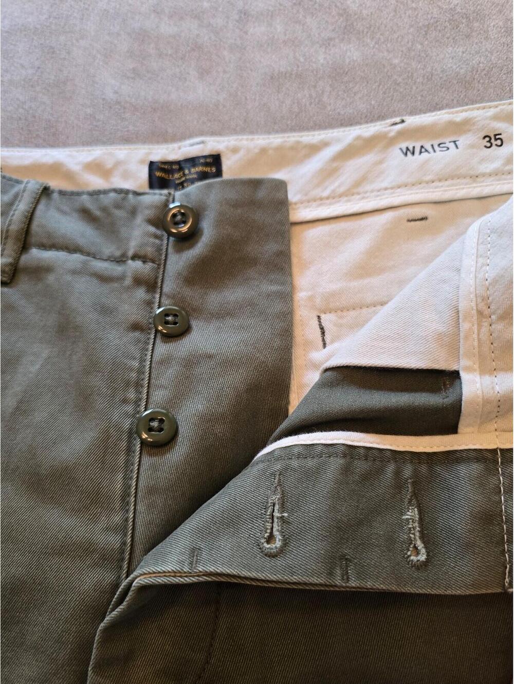 Men’s 100% Cotton Field Shorts Olive Chino Shorts (35) - Picture 6 of 6
